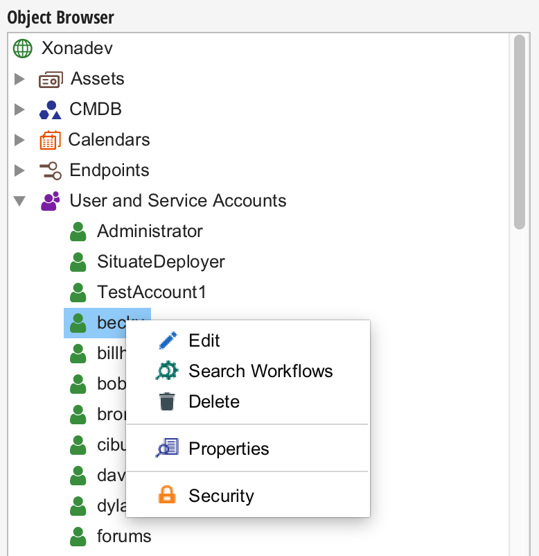 Service Account Editor